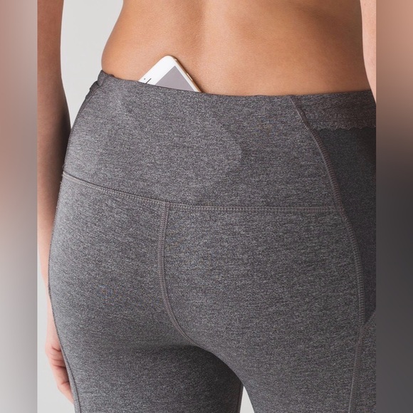 Lululemon Free Runner Crop Heathered Gray Full-On Luxtreme | Size 4 - Picture 7 of 17